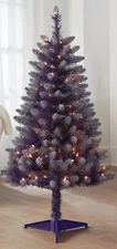 Holiday Time ~ PURPLE ~ Christmas Tree ~ 4' x 27" ~ Pre-Lit ~ Clear Lights
