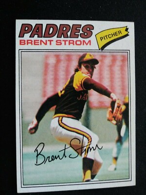 1977 Topps Baseball Card # 348 Brent Strom - San Diego Padres