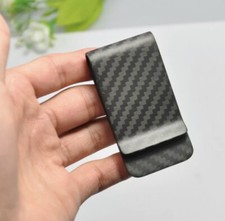 Carbon Fiber Money Clip Wallet Credit Card Cash Holder Black