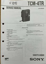 SONY TCM-4TR CASSETTE-CORDER ORIGINAL SERVICE MANUAL