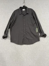 Men's Mutual Weave Button Down Long Sleeve Shirt - Grey - 2XL