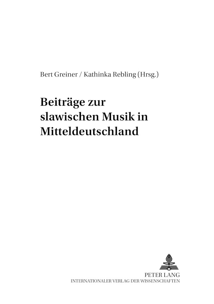 Thumbnail - Kathinka Rebling (u. A.) | Beiträge Zur Slawischen Musik In