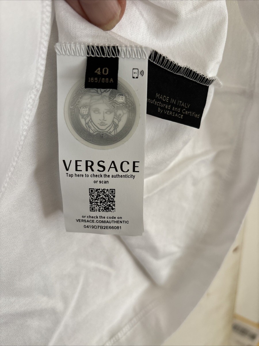 Tシャツ・カットソー VERSACE FW25 White cotton t-shirt (10084811A08489 1W000) 715sGPsMCuL.jpg