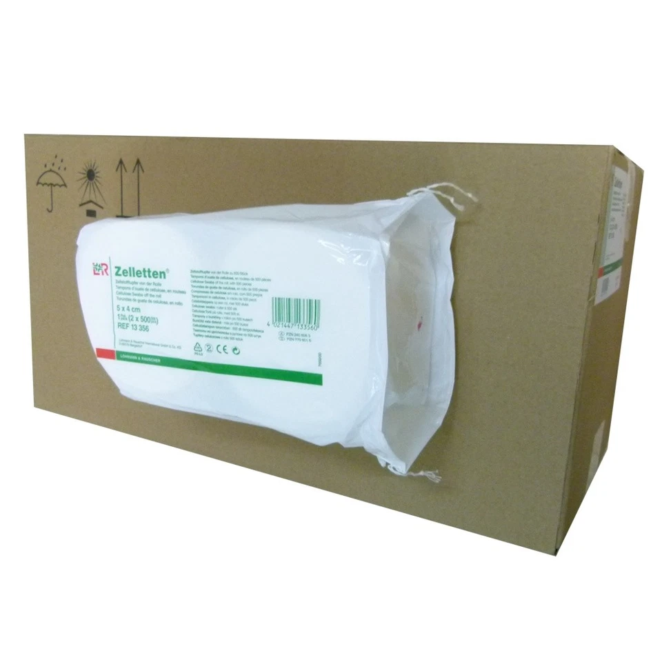 12000 Zelletten Zellstoff Pads Zeletten 24 Rollen Lohmann & Rauscher 4 x 5 cm