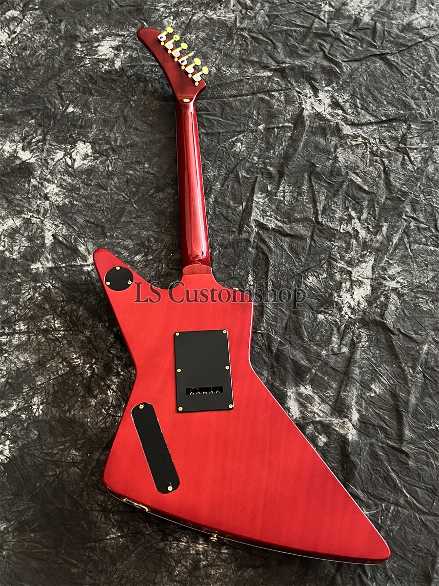 Cherry Sunburst Explor Electric Guitar Flamed Maple Top HH Pickup