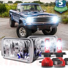DOT Pair 5x7" 7x6inch Led Headlight Hi/Lo Beam Fit Jeep J10 J20 Pickup 1974-1988