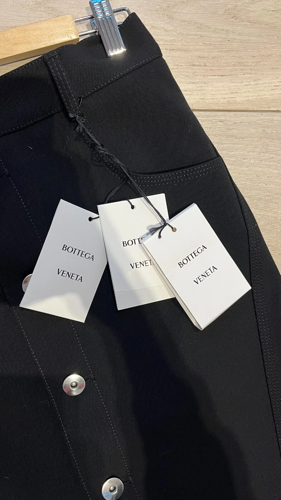 Gonna BOTTEGA VENETA NUOVA CON ETICHETTE nera lana cavalleria elasticizzata busta taglia 36 IT 42 UK 8
