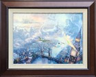 Thomas Kinkade Thinker Bell and Peter Pan 12x16 Framed Classic Canvas