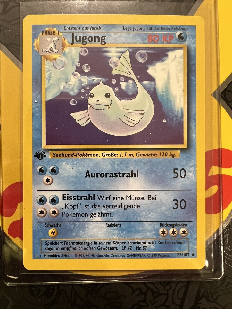 POKEMON Card BASE SET 1st Edition German JUGONG Dewgong #25/102