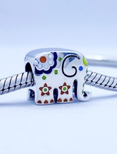 Elephant Charm Bead Lucky Animal Colourful Genuine 925 Sterling Silver 💖
