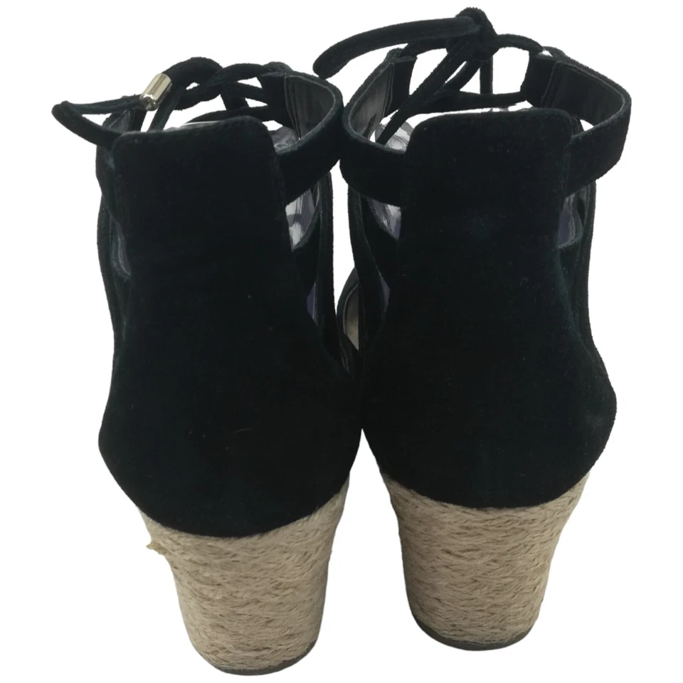 Alpargatas de gladiador de cuero negro Vionic Calypso cuña talla 8,5 cómodas Foto 2 de 4