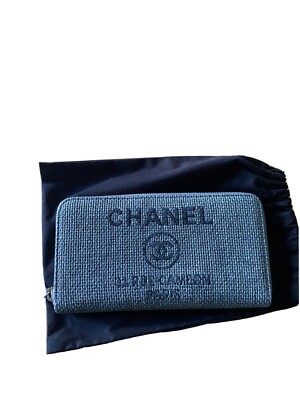 Chanel Deauville Portemonnaie Blaugrau