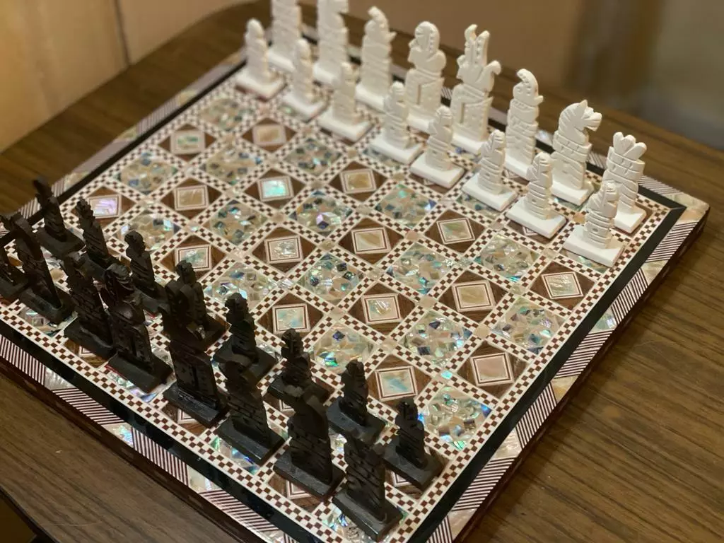 Wooden Chess Board I Buy Now Here I Mother of Pearl Inlays