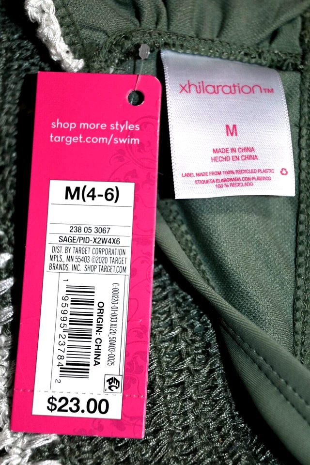 Top de bikini Xhilaration verde oliva niñas talla M (4-6) nuevo con etiquetas  Foto 3 de 3