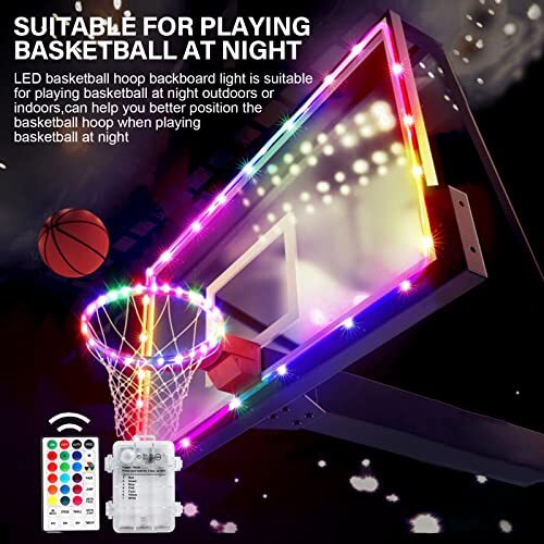 LED Basketball Hoop Light Rim and Backboard, Remote Control Basketball