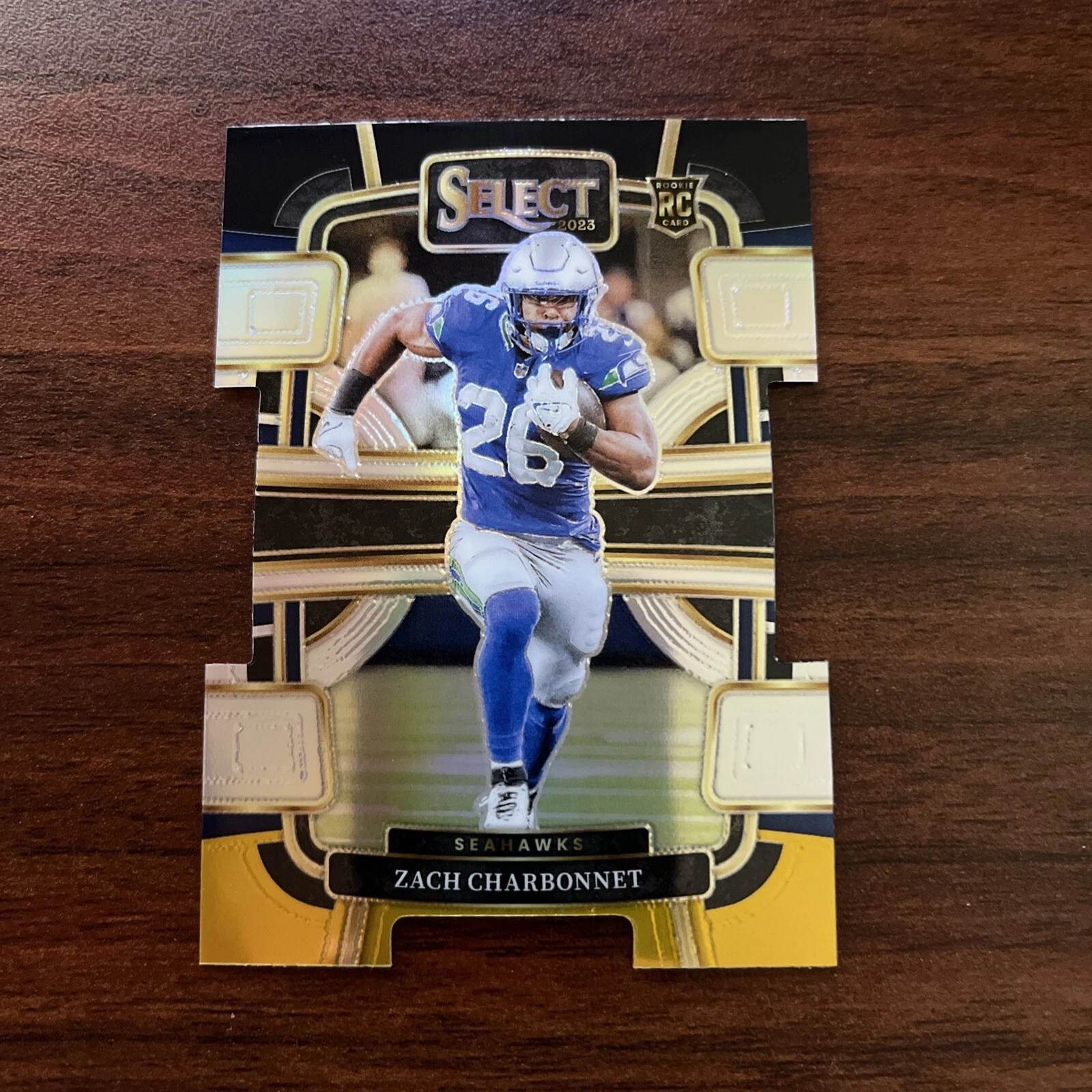 2023 Select Football Zach Charbonnet Black Gold Rookie Prizm DieCut #86 Seahawks