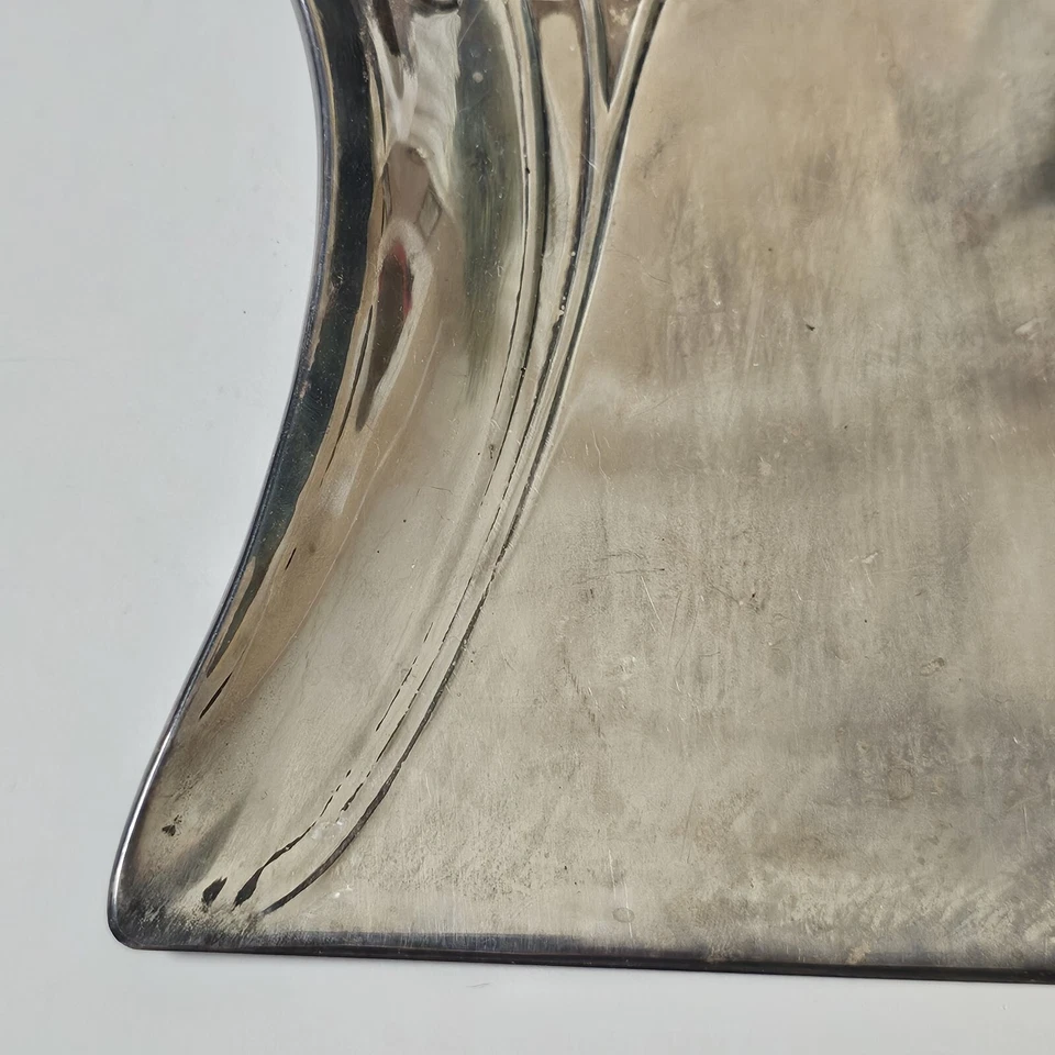 Bandeja para recoger migas de amapola de latón/plata Art Nouveau Joseph Sankey & Sons Foto 3 de 4