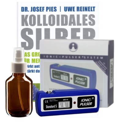 Ionic-Pulser  Standard S - Silbergenerator kolloidales Silber + Buch + Flasche