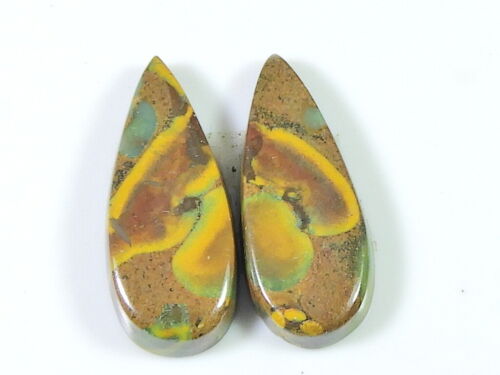 Natural Fruit Jasper Matched Pair Pear Shape Crytsal  Loose Gemstone 10X24MM - Picture 1 of 9