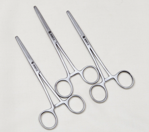 HTI Hemostat Pliers 3-Piece German Stainless Steel Hemostat Locking Forceps Set - 6.25", 8", 10" Straight Stainless Steel Camping Cook Sets