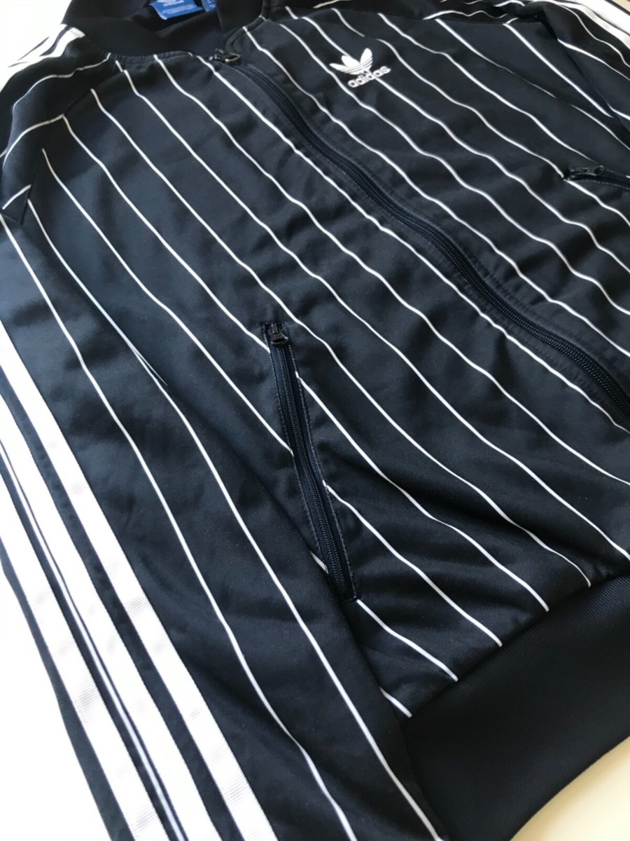 Adidas Originals Firebird Black pinstripe Track Top Jacket Adidas Originals Firebird Black pinstripe Track Top Jacket