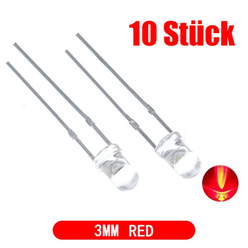 10 Piece LED 0 1/8in Clear Various Colors E.g. Red Yellow Blue Cold White Warm - Picture 12 of 14