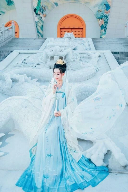 Vestido Falda Larga Tradicional China Antigua Dinastía Tang Han Juegos con disfraces Princesa  Foto 4 de 4