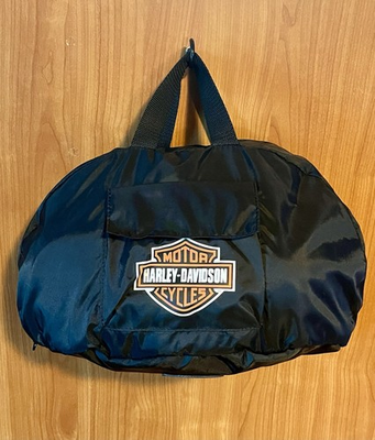 #ad Harley Davidson Foldable Duffel Bag Black Nylon Travel Gym 14x9 Logo Packable $9.99
