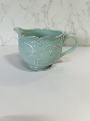 Lenox French Perle Beaded Light Blue Gravy Boat