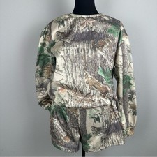 Camouflage Two Piece Casual Lounge Set Womens Size Medium Sweatshirt Shorts