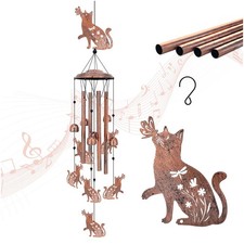 Cat Wind Chimes Outdoor Cat Gifts for Women/Men/Mom/Grandma/Wife/Friends Birt...