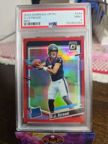 2023 Panini Donruss Optic CJ Stroud Rated Rookie Red /99 RC #244 PSA 9