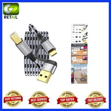 Nylon Braided USB B to USB C 10FT Cable - Fast Connection for Printers  MIDI