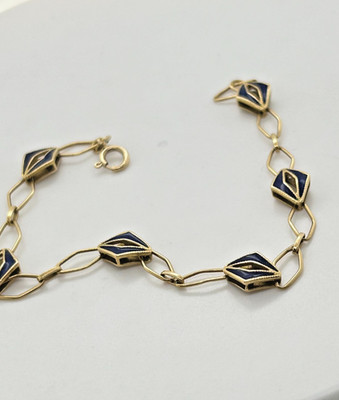 18k Yellow Gold Bracelet With Enamel