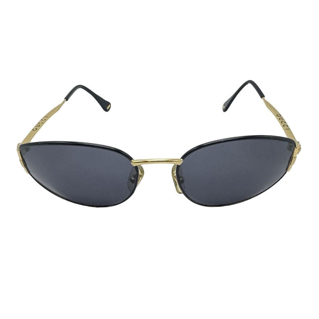 GUCCI GG2600 S Sunglasses Glasses Gold Black Metal Frame Oval MADE IN ITALY Men thumbnail 3