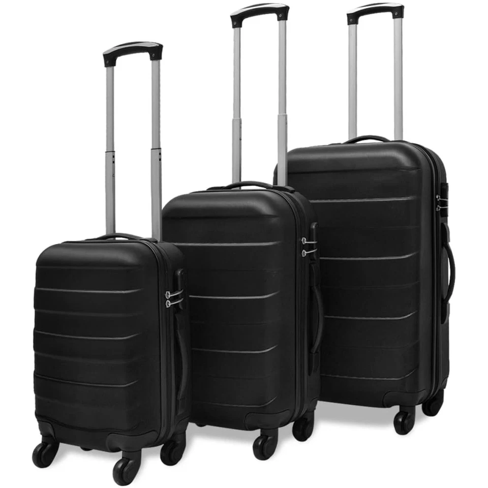 3x Trolley Rigidi in ABS Leggero Argento Borsa Bagaglio Valigia Viaggio vidaXL - Immagine 3 di 4