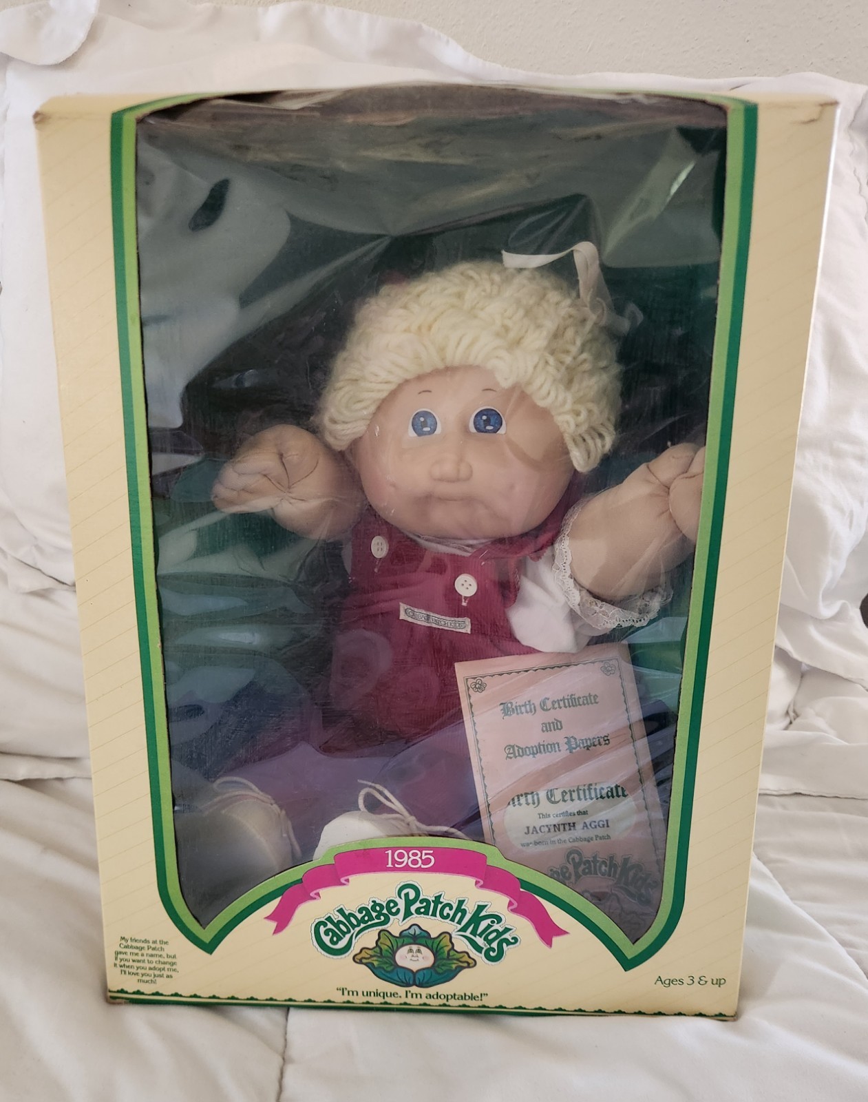 Vintage Cabbage Patch Kids 1985 Baby Doll Original Box and B