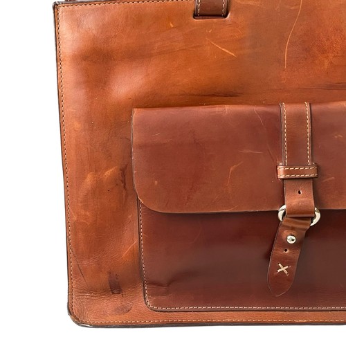 Franklin Covey Full Grain Leather Tornister Teczka Torba Magnetyczne zamknięcie Brązowa - Zdjęcie 3 z 16