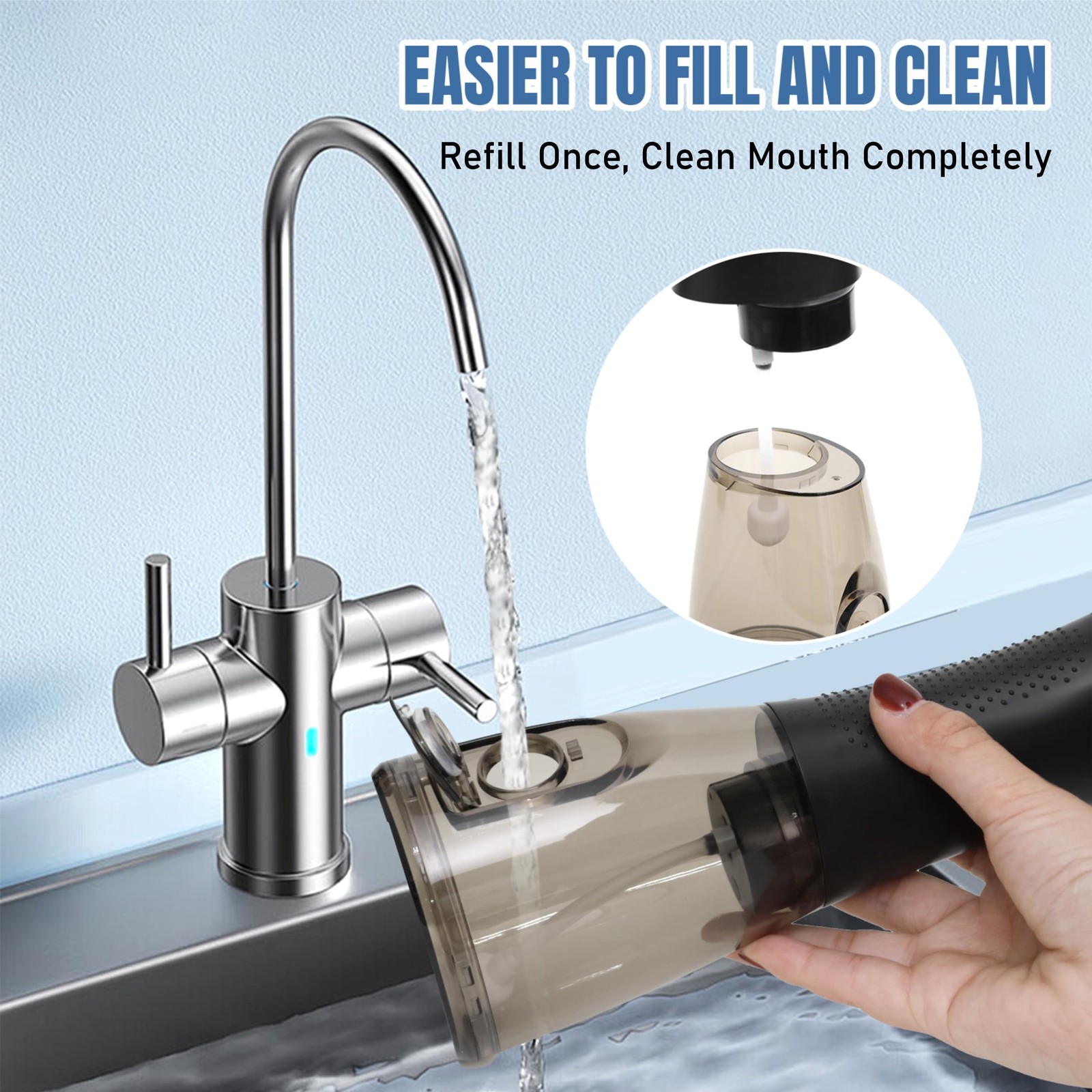 Water Flosser for Teeth – Cordless Rechargeable Portable Air Flosser for Teet...