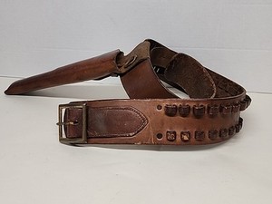 Eubanks Leather Ammunition Belt 120 40 06 With Warsahl's Holster 45 Scout