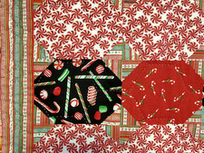 Beautiful New Handmade Quilted "Christmas Candy" Large Patchwork Lap Quilt