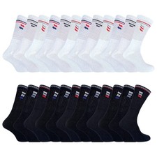 Mens Retro Stripe Cotton Sports Socks in White  Black