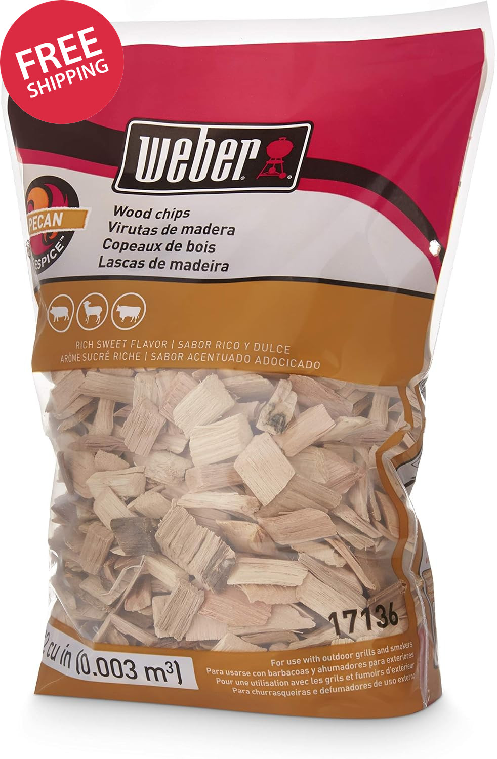 Pecan Wood Chips 2 Lb Premium BBQ Smoking Grilling Rich Swee