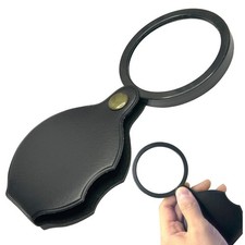 20X Pocket Magnifier, HD Folding Magnifying Glass for Reading, Mini Black