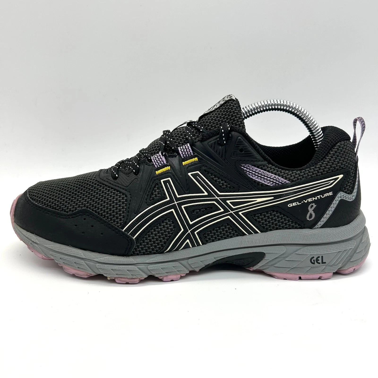 ASICS Gel-Venture 8 Shoes Women 9.5 Black Purple Trail Running Sneakers Gorpcore