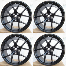 19 Inch Squared Set Bbs Style Black Wheels Rims 19x9.5 38 5x114.3 Cb 73.1