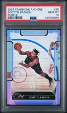 Scottie Barnes PSA 10 Pop 1 2023-24 Panini One & One /25 Purple Base #85 Gem