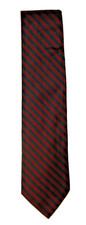 Brooks Brothers Makers USA Men's Navy  Burgundy All Silk Striped Tie