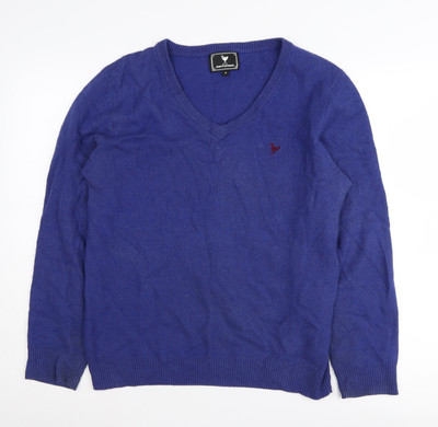 John Partridge Herren Pullover Pulli blau V-Ausschnitt M