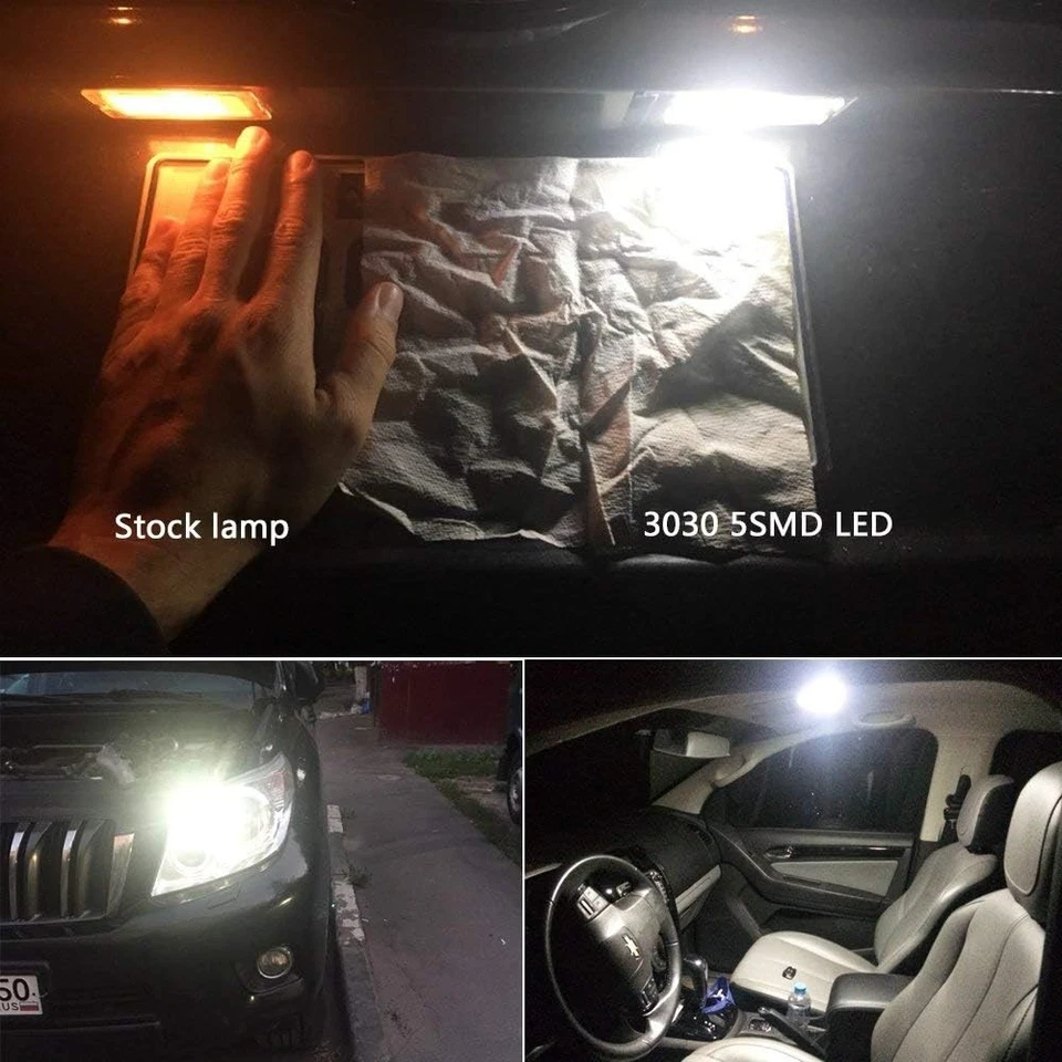 PHINLION 400LM Super Bright 3030 5-SMD 12V 24V BA9 BA9S 53 57 1889 1891 White  - Image 4 of 4